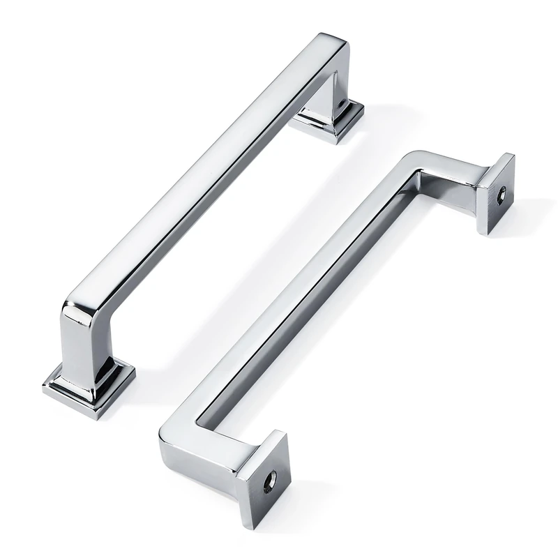 khtumeware 10 Pack Polished Chrome Cabinet Pulls, 6-1/4 Inch(160mm) Hole Centers Cabinet Handles Kitchen Hardware Straight Bar for Cabinets and Drawer Pulls