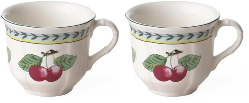 Villeroy & Boch French Garden Fleurence Coffee Cup, 200 ml, Height: 6.8 cm, Premium Porcelain, White/Multicoloured (Pack of 2) - Image 1