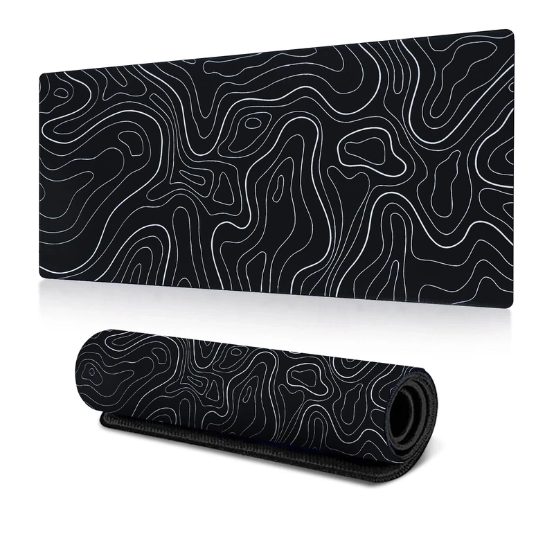 Jadin Mouse Mat, Gaming Mouse Pad, Large Mouse Pad, Size 90 x 40 cm, Thickness 2 mm, Non-Slip and Waterproof Computer Mouse Mat with Stitched Edges for Gaming/Office/Home-90 x 40 cm, Black
