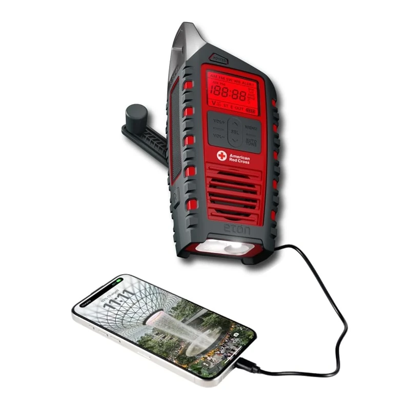 Eton American Red Cross Adventure Series Odyssey- Powerful Multi-Band AM/FM/NOAA/Shortwave Radio with Bluetooth, Solar & Battery Powered, LED Flashlight, Phone Charger