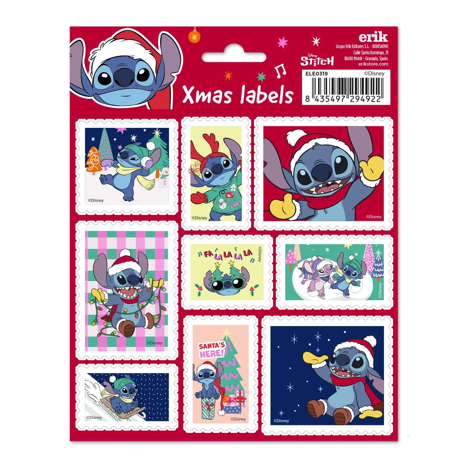 Grupo Erik Label Stickers Stitch - Christmas Gift Tags for Presents, School Name Stickers, Kids Stickers, Food Labels Stickers, Coloured Sticky Labels | Disney Stitch Gifts
