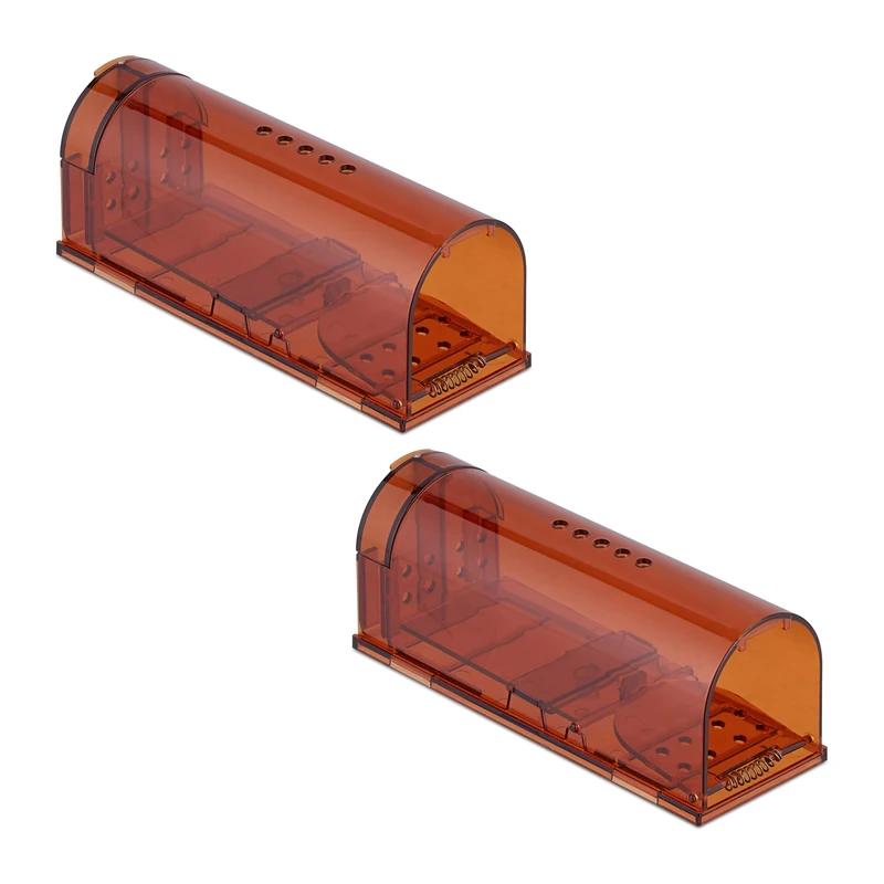 Relaxdays Live Mouse Trap, Orange, 6.5 x 17 x 6 cm