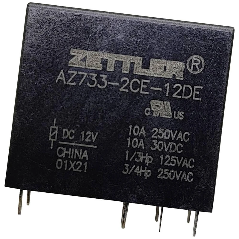 Zettler Electronics AZ733-2CE-12DE Print Relay 12 V/DC 12 A 2 Changer Pack of 1