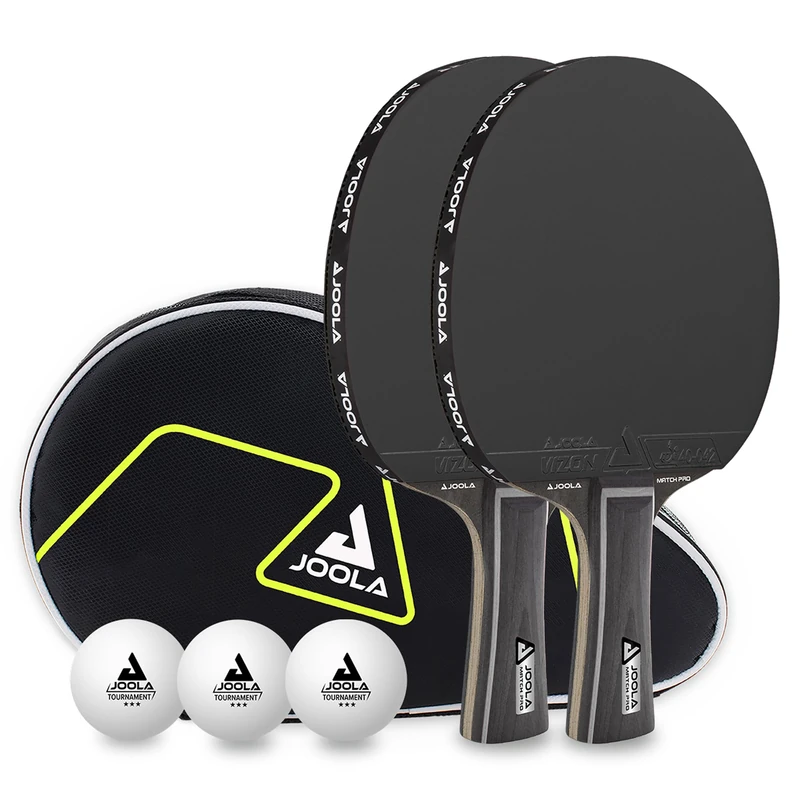 JOOLA Black Duo Pro Table Tennis Set - 2 Bats, 3 Balls & Case