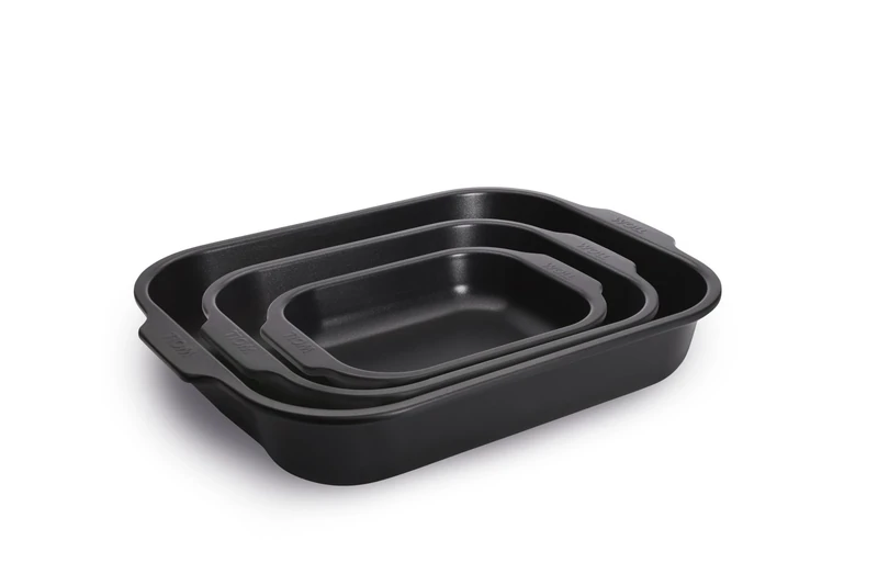 WOLL Roast-it! 3-Piece Frying Pan Set - 38 x 30 + 30 x 24 + 23 x 18 cm, 7.1 L + 3.8 L + 1.6 L - PFAS-Free, Aluminised Steel, Non-Stick Coating, Oven Safe up to 260°C, Dishwasher Safe