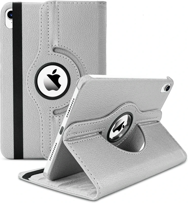 World biz Rotating Case for iPad (A16) 11th/10th Generation 2025 (11 inch)/2022 (10.9 inch) 360 Degree Rotating Leather Folio Case Protective Stand Cover, Auto Wake Sleep (Grey)