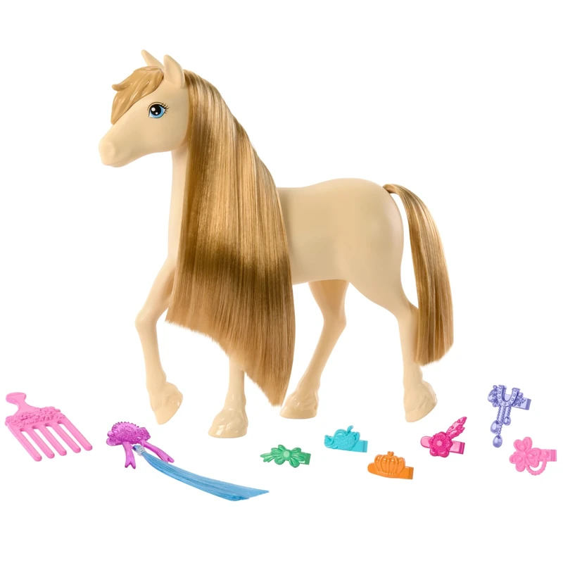 Barbie Horse & Accessories, Toys from Barbie Mysteries: The Great Horse Chase, Extra-long Mane for Brushing & Styling Fun (Styles May Vary), HXJ36