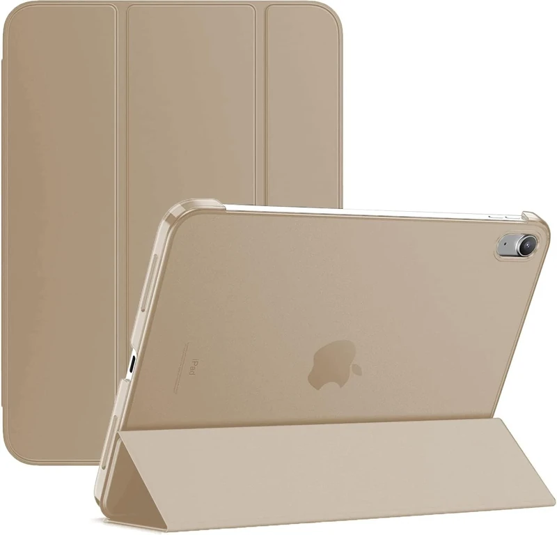 World biz Smart Magnetic Case for iPad Air 11 inch M2 2024 6th Gen / 10.9 Air 5 2022/ Air4 2020 - Slim Stand Trifold Translucent Hard Back Cover, Auto Wake/Sleep,iPad Air 6/5/4 Case (Gold)
