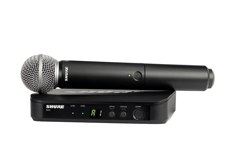 Shure BLX24/SM58 UHF Wireless Microphone System - Perfect for Church, Karaoke - 14-Hour Battery Life, 100m Range | Includes SM58 Handheld Vocal Microphone, Single Channel Receiver | K3E Band