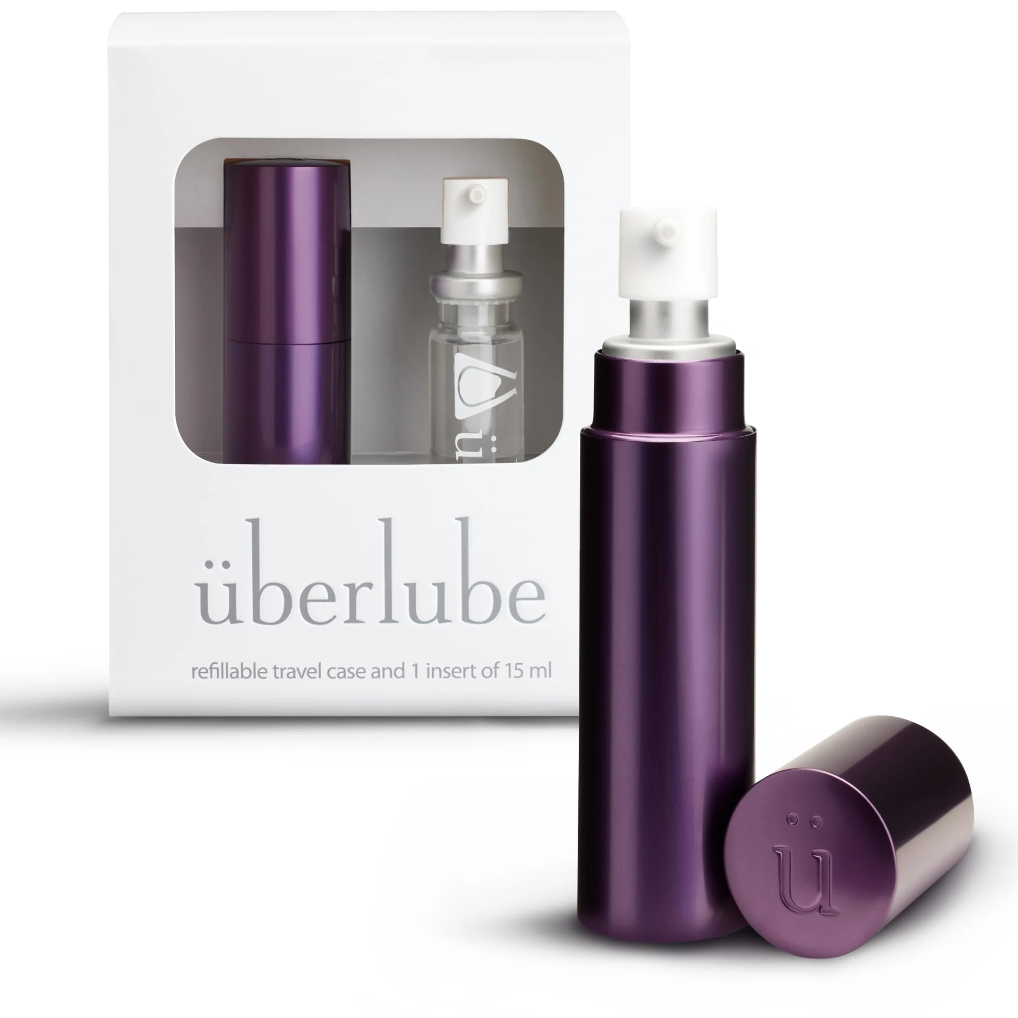 Uberlube Silicone Lube - Eggplant Travel Kit 15ml Unscented Silicone Lubricant Personal Lubrication - Latex-Safe Sex Lube Liquid for Couples, Flavorless, Anal Lube, Works Underwater - 15ml Eggplant
