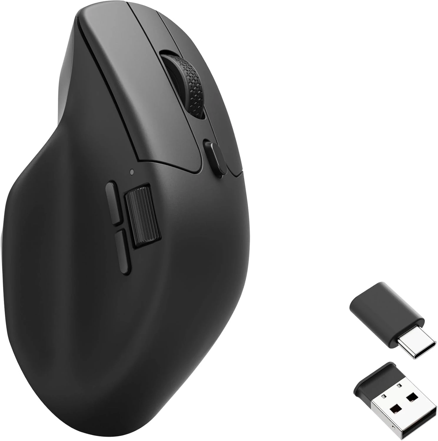 Keychron M6 1000 Hz Silent Wireless Bluetooth 5.1/2.4 GHz/Wired Optical Mouse, Lightweight 78g Programmable PixArt 3395 Sensor with up to 26K DPI/ 650 IPS for Windows Mac Linux - Black