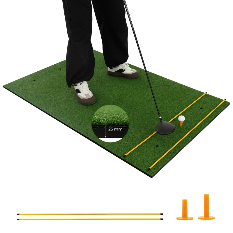 GYMAX 5FT x 3FT/4FT Golf Hitting Mat (25mm thick, 152 x 92cm)