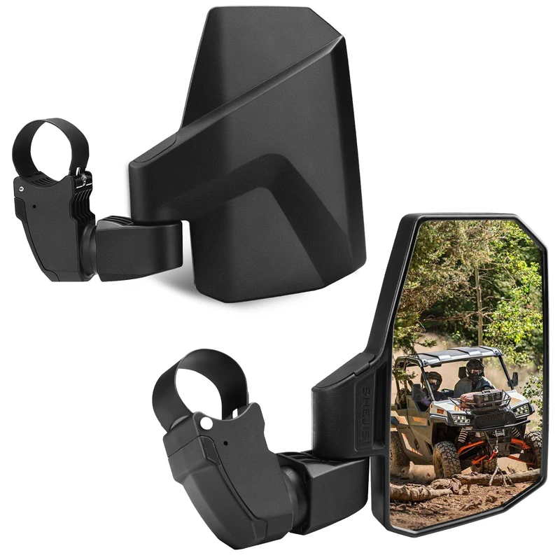SHEJISI UTV Mirrors,The Spring Back Feature Allows Easy Reset After Fold,2024 New SXS Mirrors Side View for 1.5"-2.0" Roll Cage,Compatible with Polaris RZR,Can Am X3,Honda Pioneer Talon,Kawasaki Mule