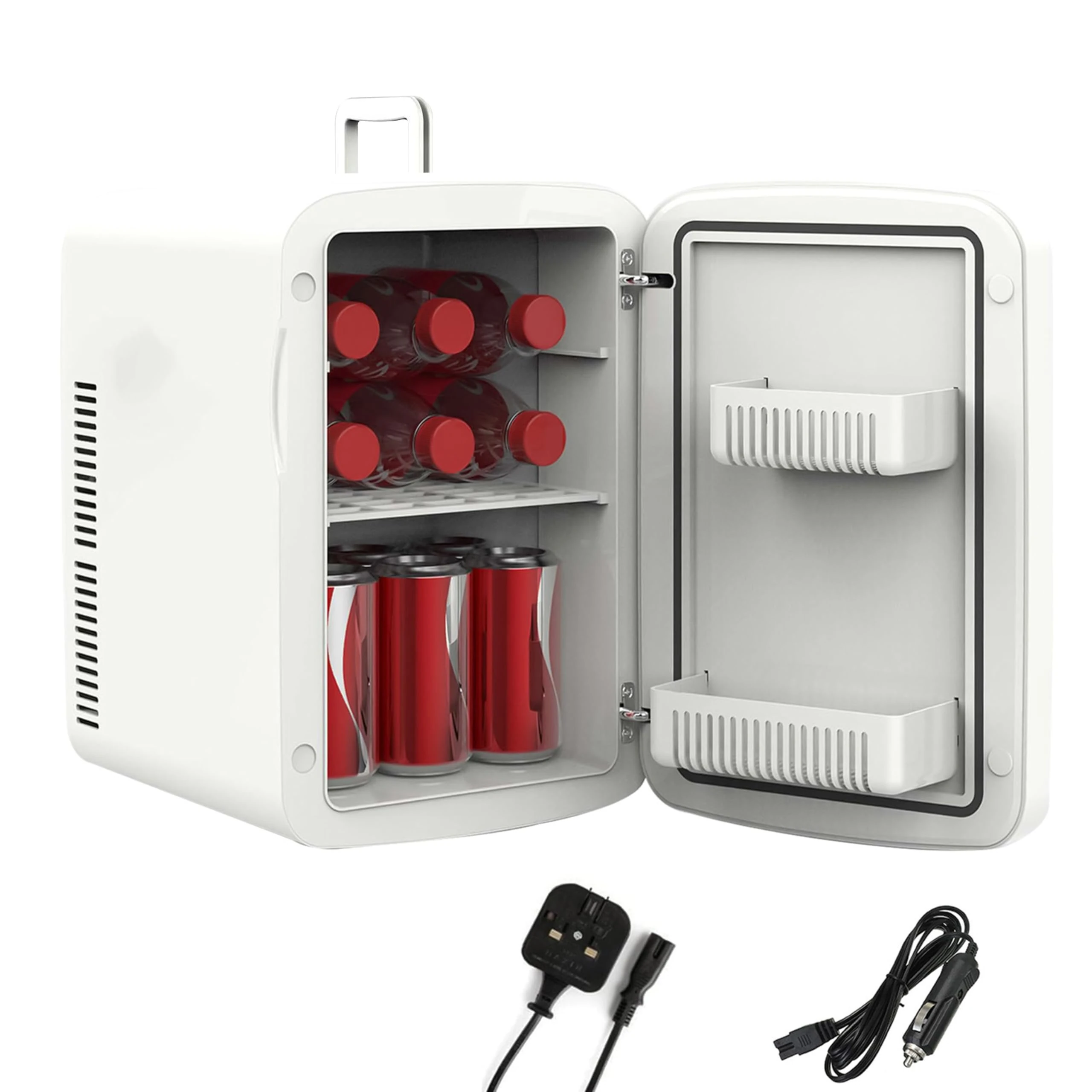 Crystals Mini Fridge, 15L Table Top Small Fridge Cooler & Warmer for Car Bedrooms Desk Office, 12V DC - 220 AC, Energy Efficient (White)