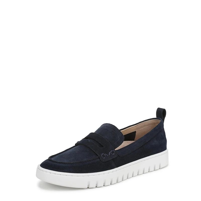 Vionic Womens Uptown Loafer Medium Fit UK 3, Navy & White Suede