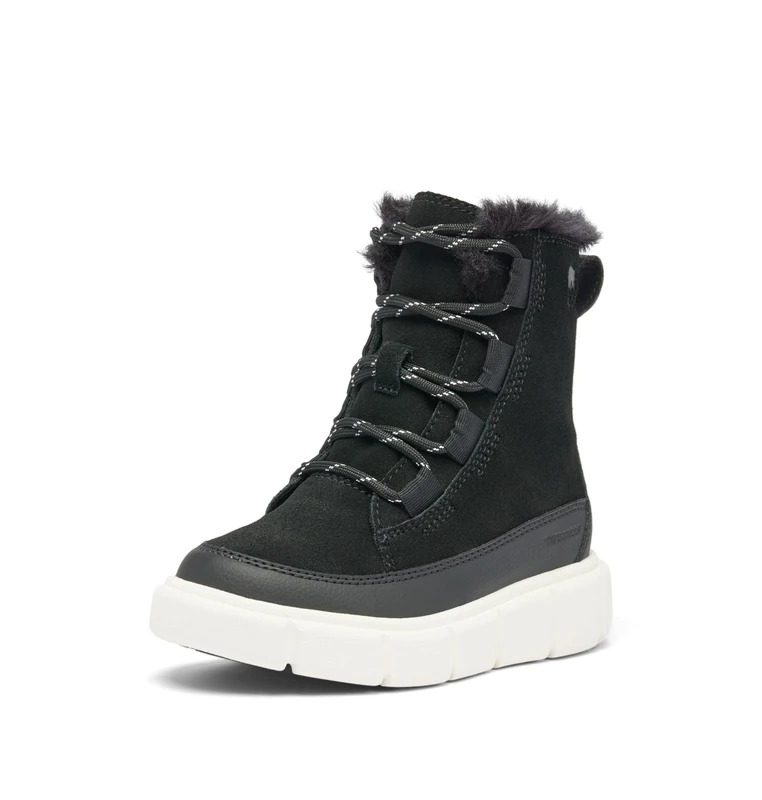 Sorel Unisex Kids Explorer 3 Lace Waterproof Fashion Boot, Black Sea Salt, 9 UK Child