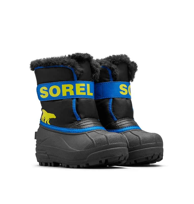 Sorel Unisex Kids Commander Snow Boot, Black Super Blue, 11 UK Child