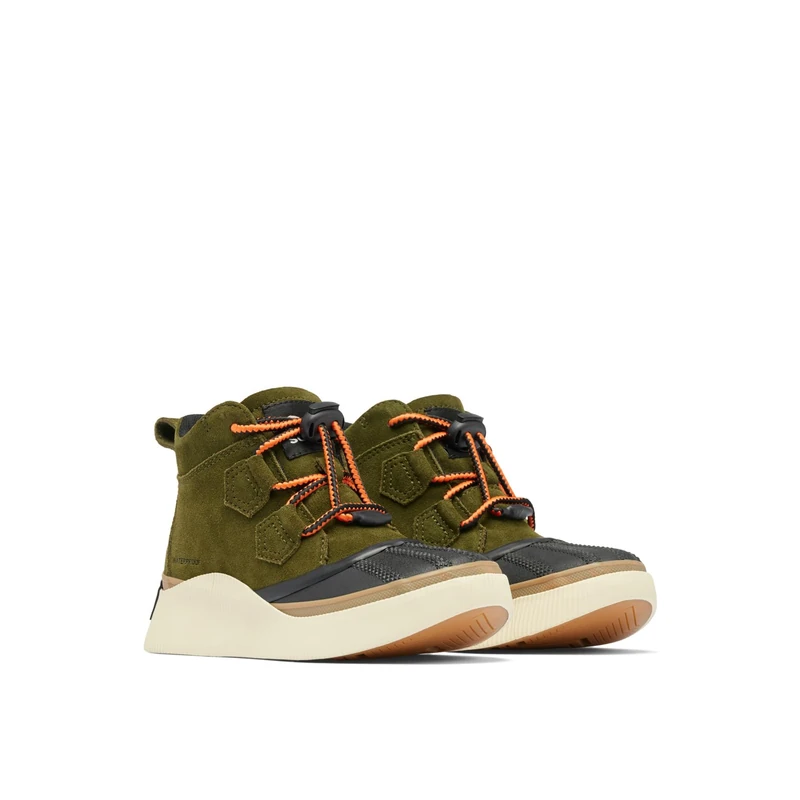 Sorel Unisex Kids Out About 4 Classic Wp Fashion Boot, Utility Green Black, 3.5 UK