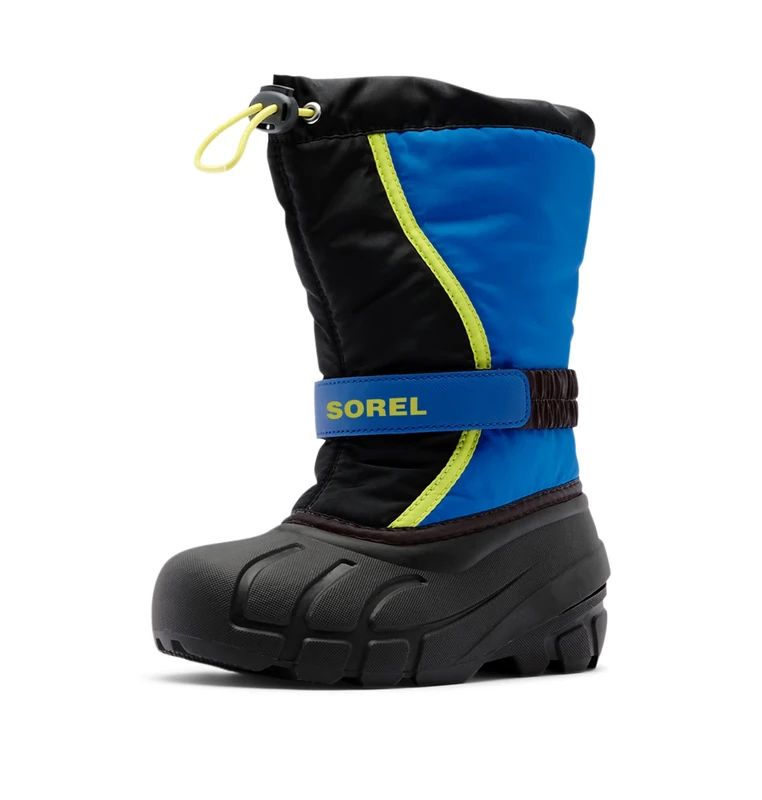 Sorel Boy's Unisex Kids Flurry Boot, Black/Super Blue, 8 UK Child