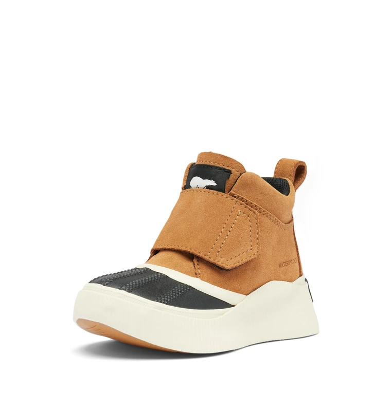 Sorel Unisex Kids Out About 4 Strap Wp Fashion Boot, Taffy Black Toddler Collection 2023, 12 UK