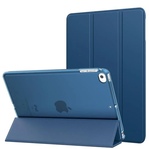 MoKo Case Fit iPad Mini 5 2019/Mini 4 2015 (5th/4th Generation 7.9 inch), Slim Lightweight Smart Shell Stand Cover with Translucent Frosted Back Protector, with Auto Wake/Sleep, Dark Sea Blue