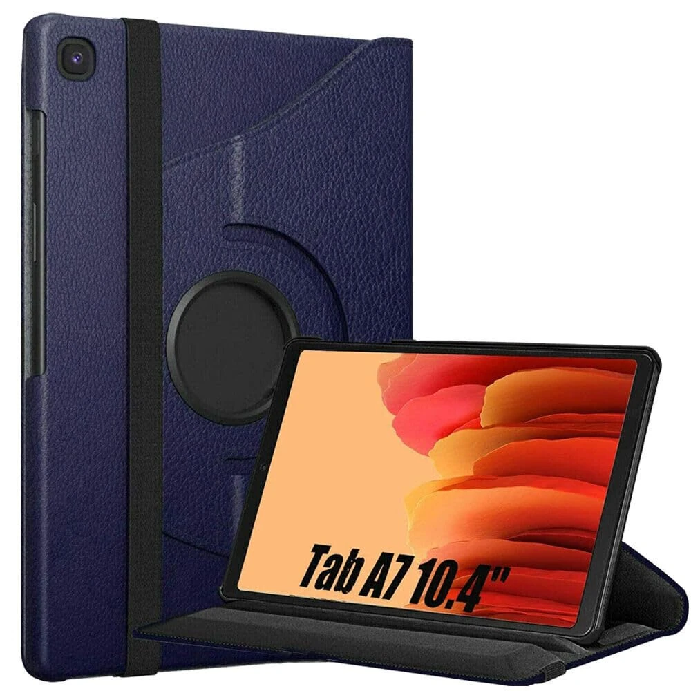 World biz 360° Rotate Case for Galaxy Tab A7 10.4” Case 2022 2020 (SM-T500/ T503/ T505/ T507/T509), Slim Rotation Cover with PC Hard Back Shell Auto Wake/Sleep Function Galaxy Tab A7 (Navy)