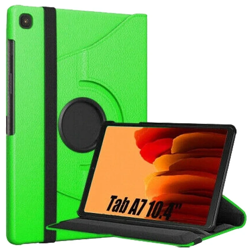 World biz 360° Rotate Case for Galaxy Tab A7 10.4” Case 2022 2020 (SM-T500/ T503/ T505/ T507/T509), Slim Rotation Cover with PC Hard Back Shell Auto Wake/Sleep Function Galaxy Tab A7 (Green)