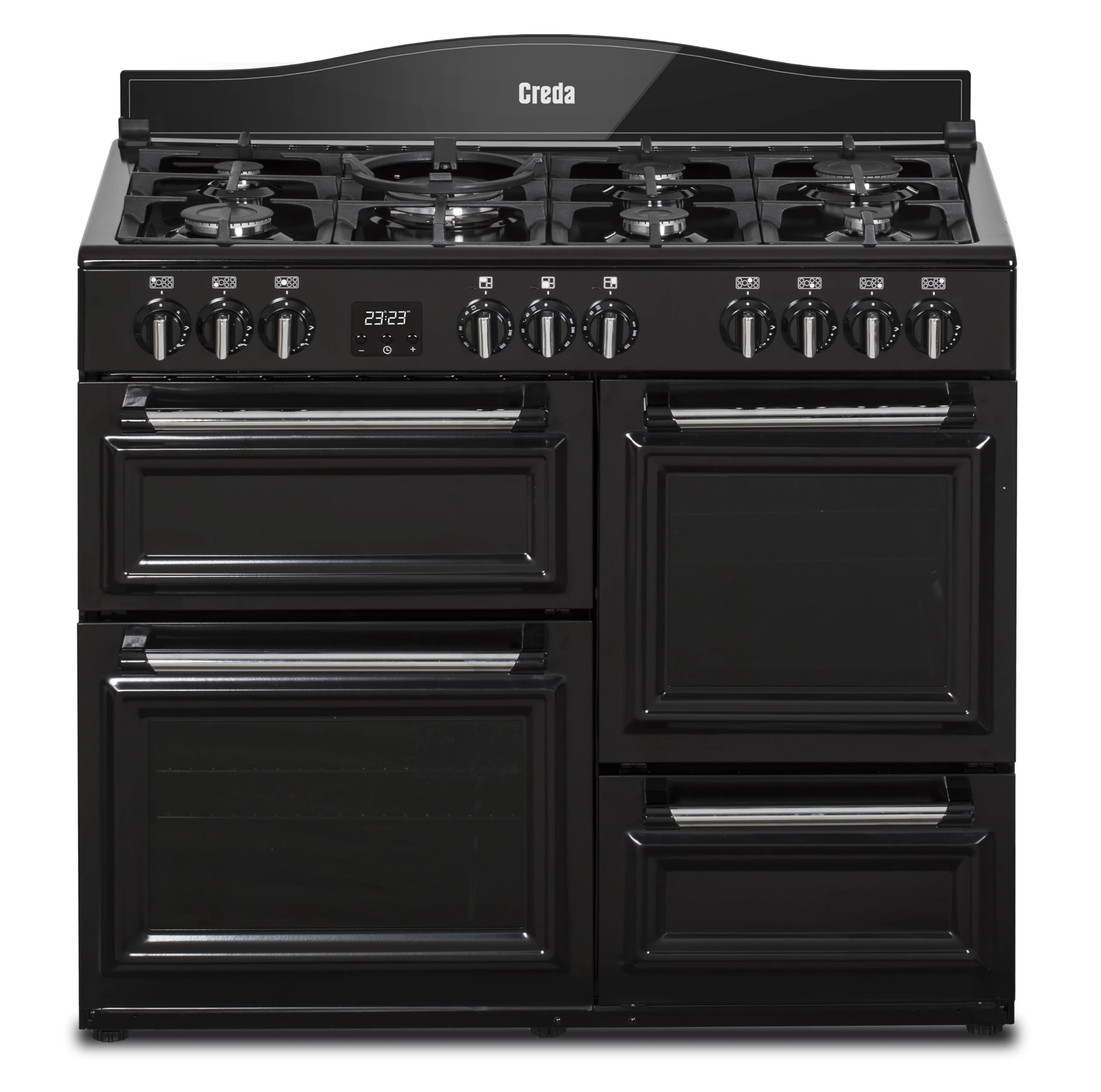 Creda C100RCDFTBL 100cm 4 Cavity Traditional Dual Fuel Range Cooker - Black