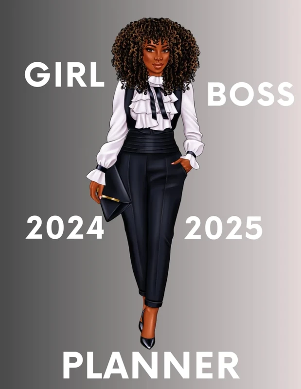 Girl Boss Planner | 2024-2025 Monthly Planner | Calendar-2 Year Monthly Planner | Daily Planner | Goals | Finance | Career | Brain Dump | Password Tracker | Savings