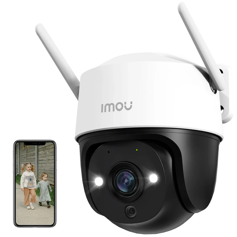 Imou 3K Security Camera Outdoor with AI Human/Vehicle Detection, 360° PTZ WiFi Home IP CCTV Camera Wireless, 5MP Color Night Vision, Auto Tracking, Siren, 2-way Audio, IP66, Works with Alexa