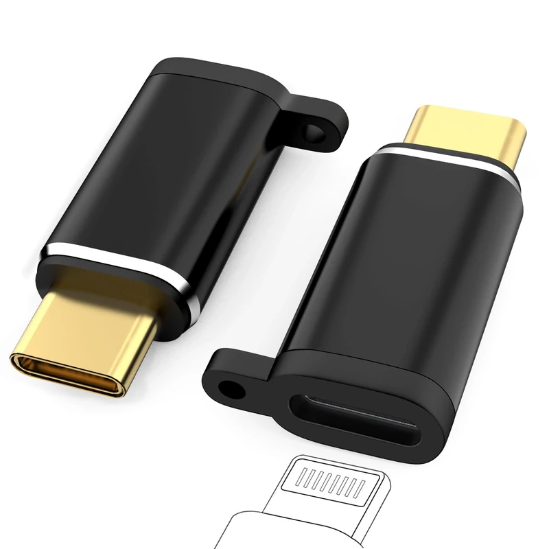 AXFEE 2PCS Light-ning to USB-C Adapter, USB-C Adapter Lighting Cable to USB Type C Adapter with Fast Charging and Data Syncing, Compatible with iPhone 15, iPad, MacBook, Samsung Galaxy, Type C Devices