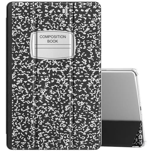 MoKo Case Fits Amazon Kindle Fire Max 11 Tablet (13th Gen, 2023 Release) 11" - Slim PU Leather Trifold Stand Cover for Fire 11 Tablet Frosted Hard Back Shell with Auto Wake/Sleep, Black Notebook