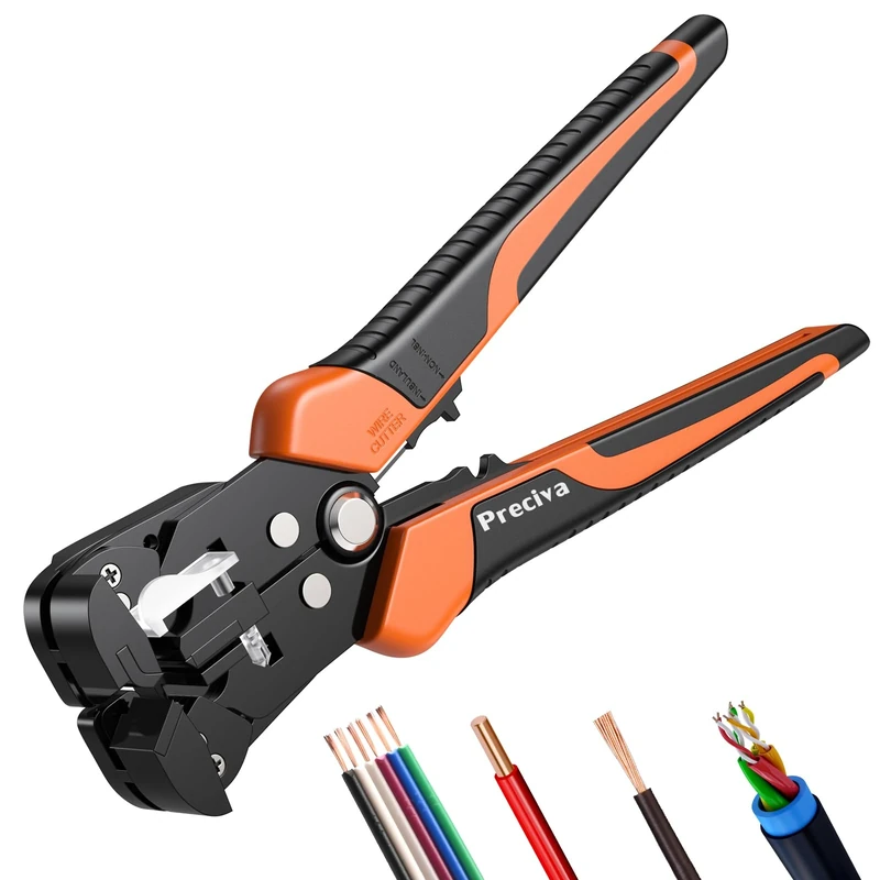 Wire Stripper, Preciva Automatic CableStripper and Cutter Tool Electrical for 0.2-6mm² Wires, Self Adjustable Electrican Wire Crimping Toolkit