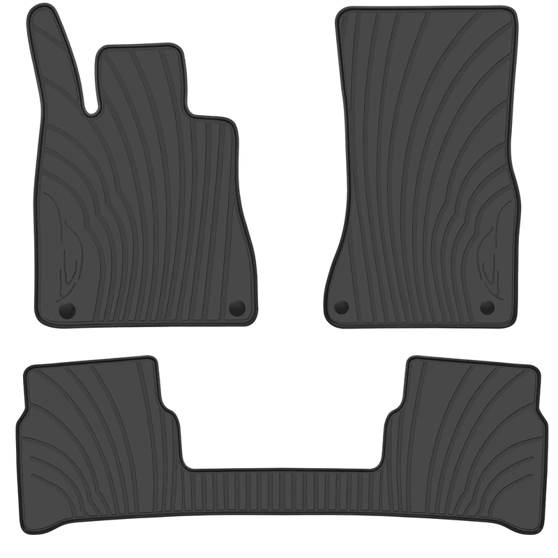 Lwope Car Floor Mats Custom Fit for Mercedes Benz S-Class (W223) 2021-2023 Full Black Rubber Auto Liner Mats All Weather Protection Odorless