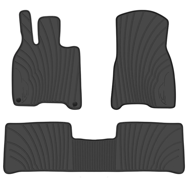 Lwope Car Floor Mats Custom Fit for Mercedes Benz EQE Sedan (V295) 2023 2024 Full Black Rubber Auto Liner Mats All Weather Protection Odorless