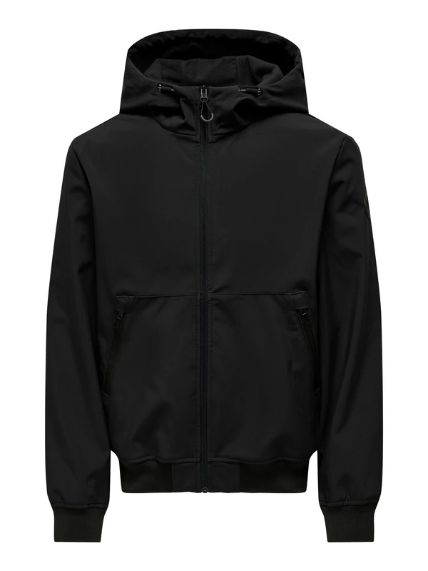 ONLY & SONS Onsbowie Men's Softshell Bomber OTW Softshell Jacket, black, XXL