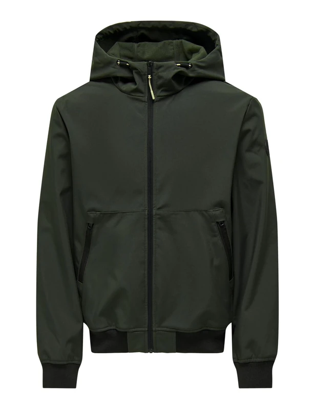 Only & Sons Onsbowie Men's Softshell Bomber OTW Softshell Jacket, Peat, M