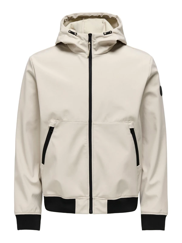 Only and Sons Mens Bowie Softshell Jacket Silver Lining M