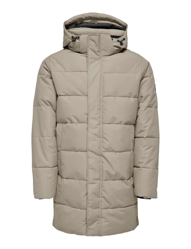 ONLY & SONS Men's Onscarl Life Long Quilted Coat OTW Quilted Jacket, Desert Taupe, M