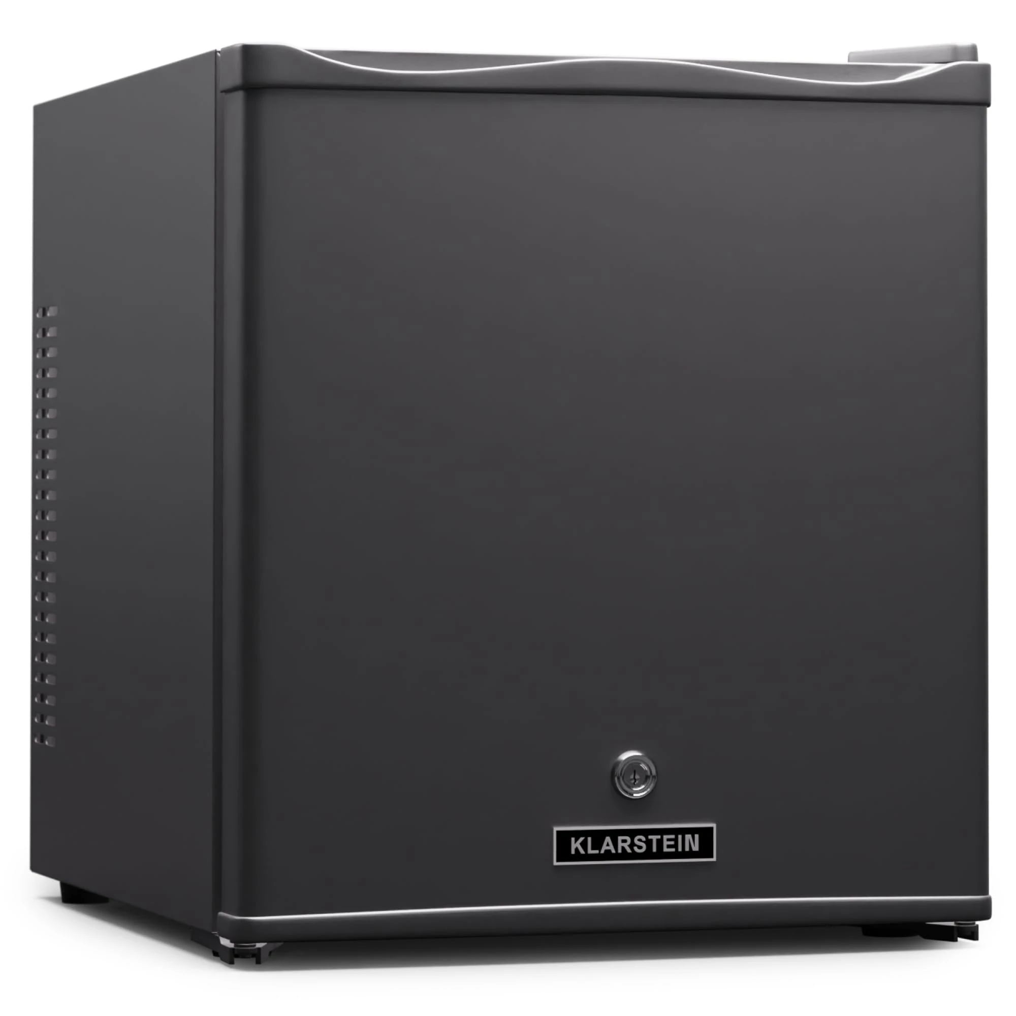 KLARSTEIN Fridge, Mini fridge with glass door, 28L Mini fridge for drinks & snacks, Fridge small & quiet, Adjustable shelves, Lock, Changeable door hinge, Height-adjustable feet