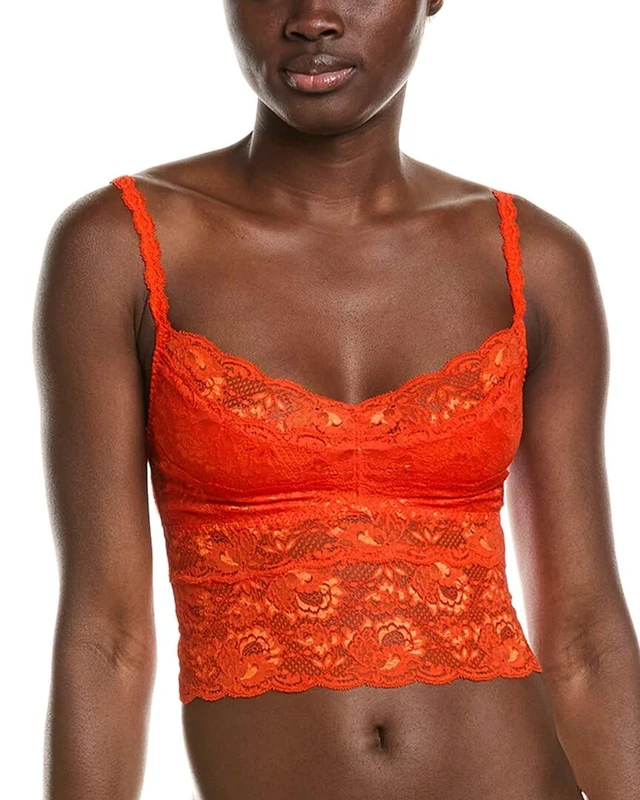 Cosabella Women's Say Never Cropped Cami Bra, Semi-Sheer, Sicilian Orange, M