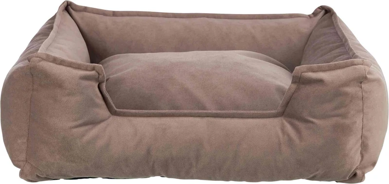 TRIXIE Talia Dog Bed 80 x 65 cm in brown - cosy dog cushion with fine velvet feel - dog basket for medium-sized dogs - non-slip and washable - 37816