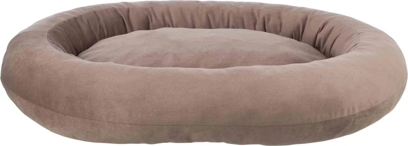 TRIXIE Talia Oval Dog Bed 80 x 65 cm in brown - cosy dog cushion with fine velvet feel - dog basket for small dogs - non-slip and washable - 37834