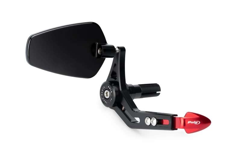 Puig 21440R Brake Lever Protector With Rearview Mirror Pro Red