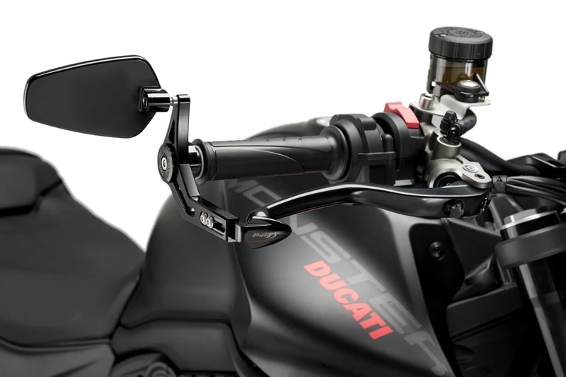 Puig 21440N Brake Lever Protector With Rearview Mirror Pro Black
