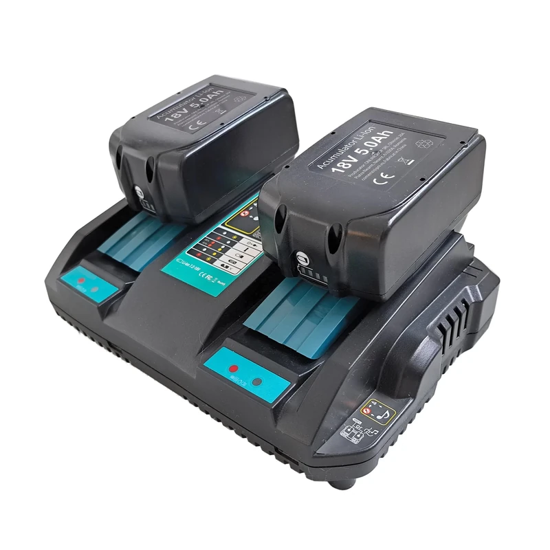 PNI DCH218 dual battery and charger kit, with two USB ports, includes 2 18V 5Ah batteries