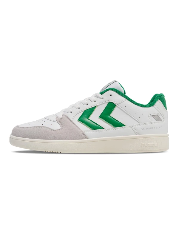 hummel Unisex St. Power Play Pl Sneaker, White Green, 3.5 UK