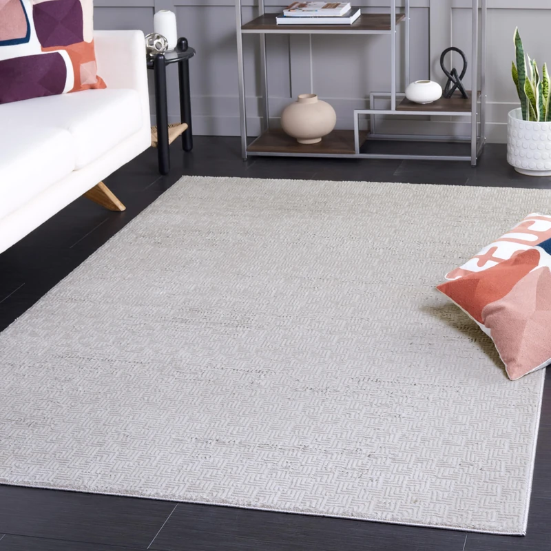 Safavieh Hanna Collection Contemporary Rug for Living Room Dining Room Bedroom Short Pile Grey 4ft x 72in - Image 1