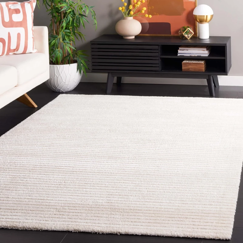 Safavieh Plain Rug for Living Room, Dining Room, Bedroom - Neptune Collection, Short Pile, Ivory and Beige, 122 x 183 cm
