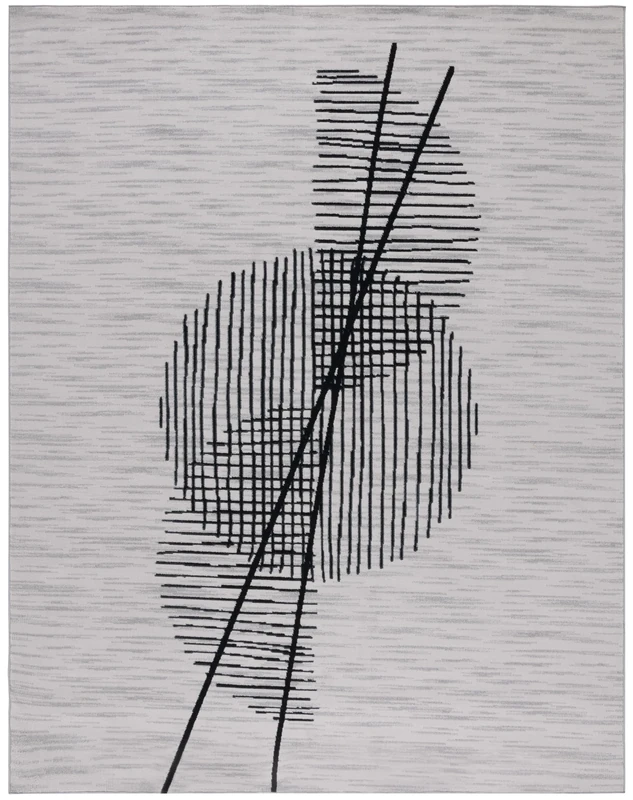 Safavieh Modern Rug for Living Room Dining Room Bedroom - Odyssey Collection Short Pile Grey and Black, 244 x 305 cm